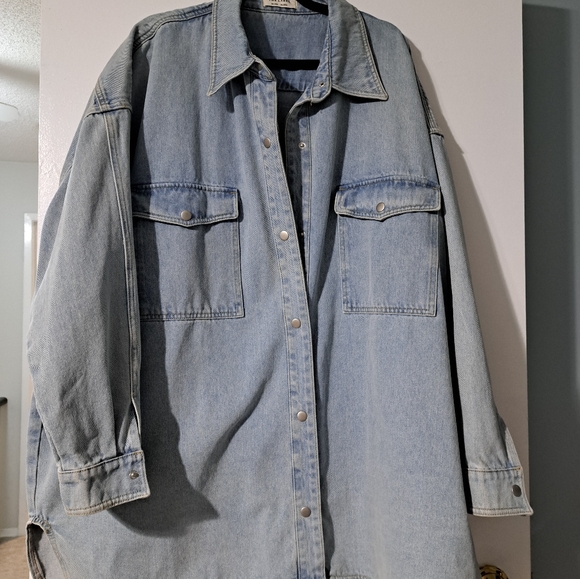 Denim Jacket with Leaf Patchwork, Upcycled Brunette the Label - Picture 5 of 5